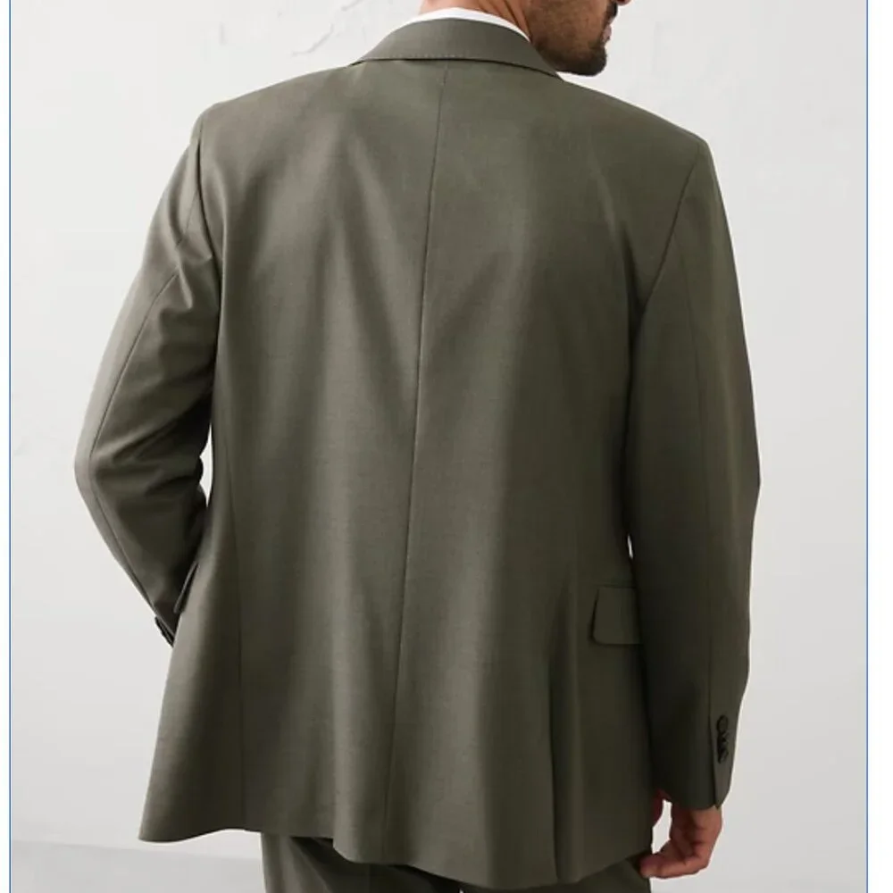 Banana Republic Tailored-Fit Sharkskin Sage Green Suit Jacket, 40S, EUC